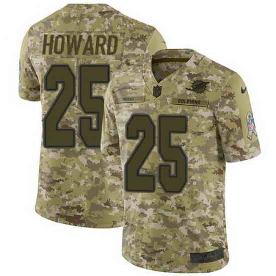 Nike Dolphins #25 Xavien Howard Camo Mens Stitched NFL Limited 2018 Salute To Service Jersey